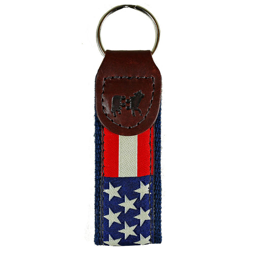 Belted Cow - Retro Flag Key Fob
