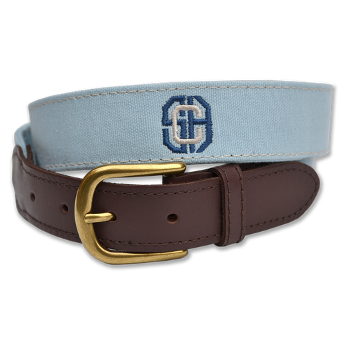 Belted Cow - Embroidered Canvas Leather Tab Belt