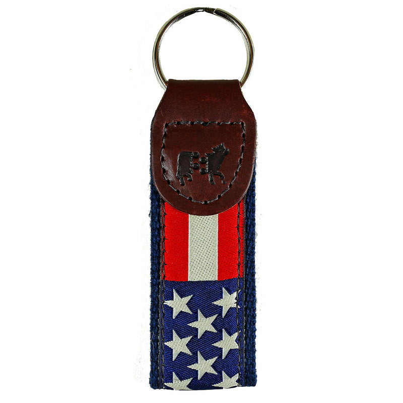 Belted Cow - Retro Flag Key Fob