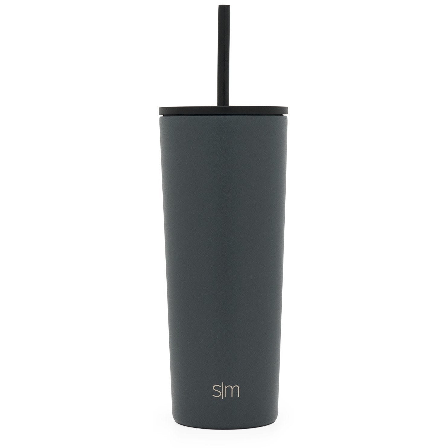 Simple Modern 24oz Classic Tumbler with Straw and Flip Lid - Insulated Stainless Steel Cup, Midnight Black